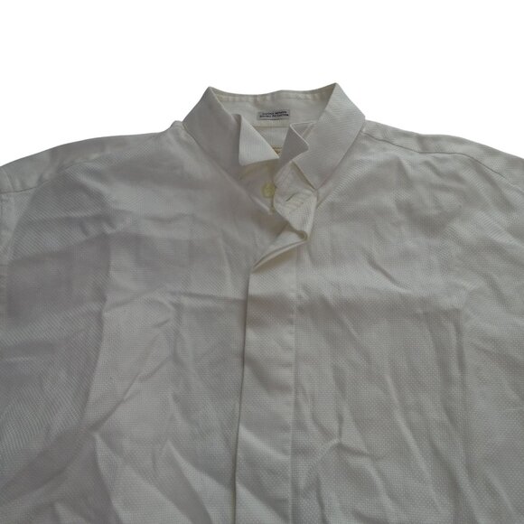 Victor Talbots Men White Double Ply Cotton Textured Shirt Size 41 16 French Cuff - Picture 2 of 12